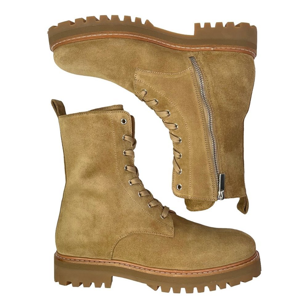 THURSDAY Boot Company Sahara Brown Suede Lace Up Zip Combat Boots Womens Size 10